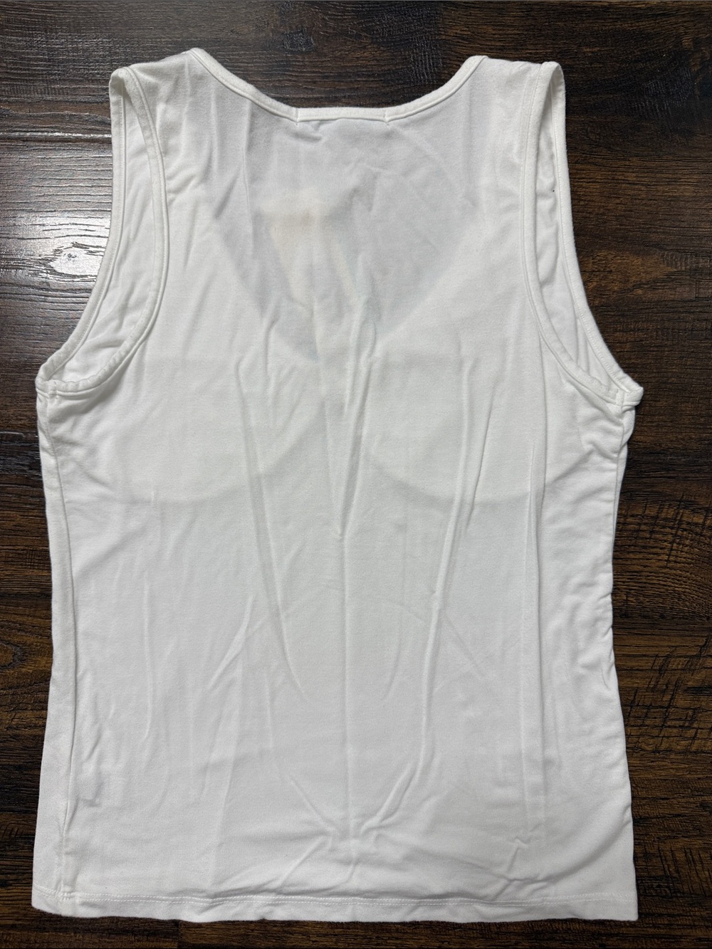 Shore White Scoop-Neck Tank Top with Bust Seaming size med - Picture 4 of 4
